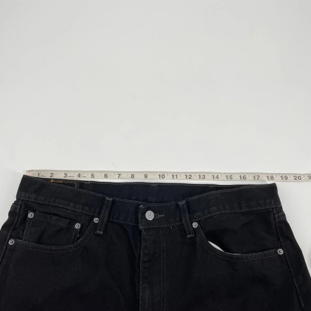 Levi's 505 Black Straight Jeans Mens Size 38x30 Grunge Punk Casual Cotton Denim